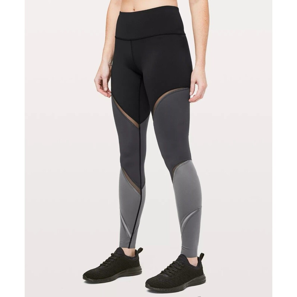 LULULEMON COLOUR ME OMBRE TIGHT * 28" IN BLACK/OBSIDIAN/TITANIUM SZ 6 EXCELLENT!